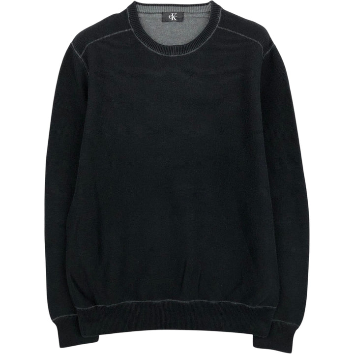 90s-00'S Vintage Calvin Klein knit sweater, size M, men's unclear black type Vintage Second Hand