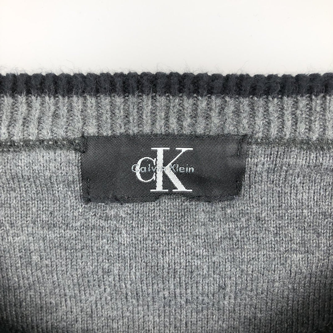 90s-00'S Vintage Calvin Klein knit sweater, size M, men's unclear black type Vintage Second Hand
