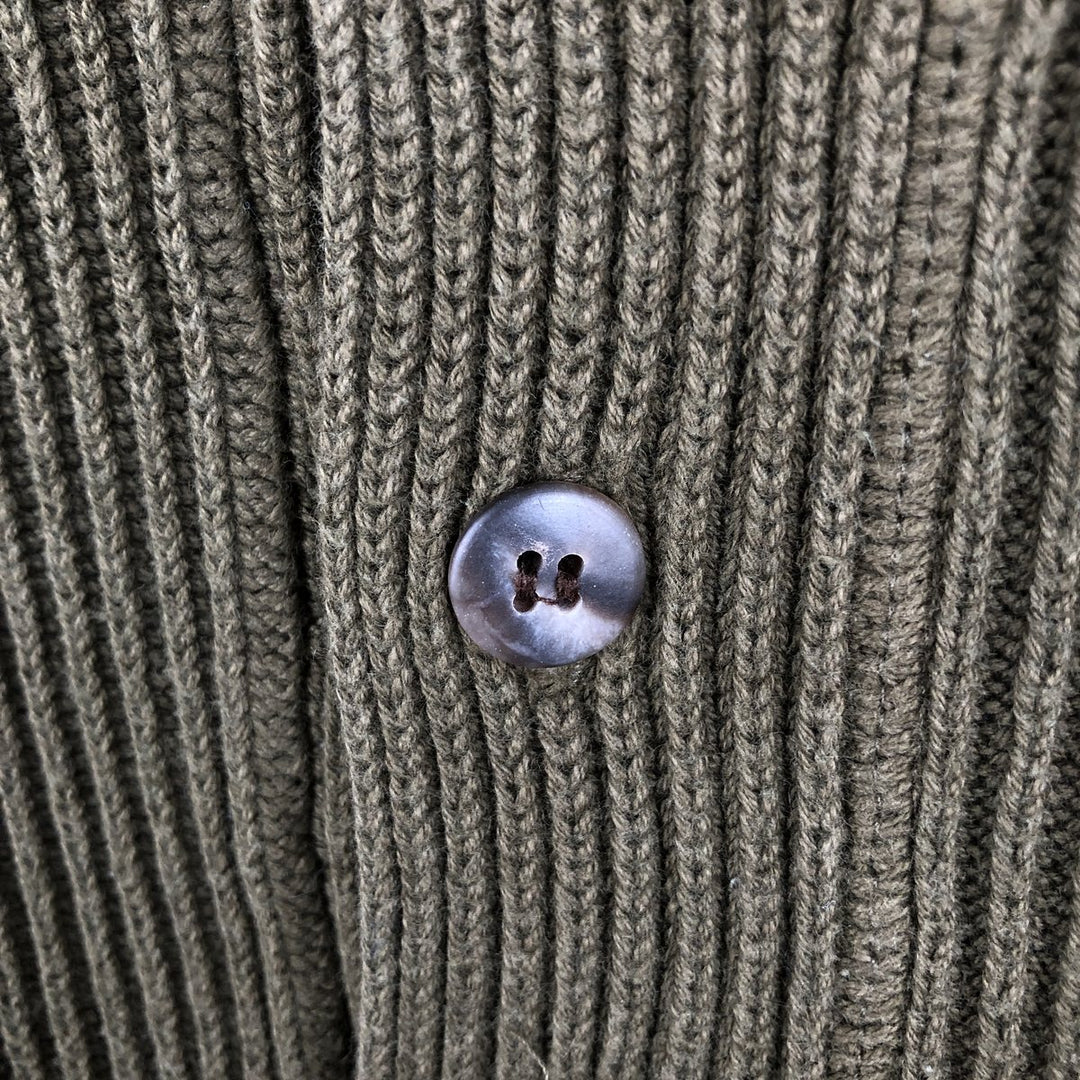 90'S GAP Vintage Ribbed Henley Cotton Knit Sweater, Men's Size L cotton Khaki type Vintage Second Hand