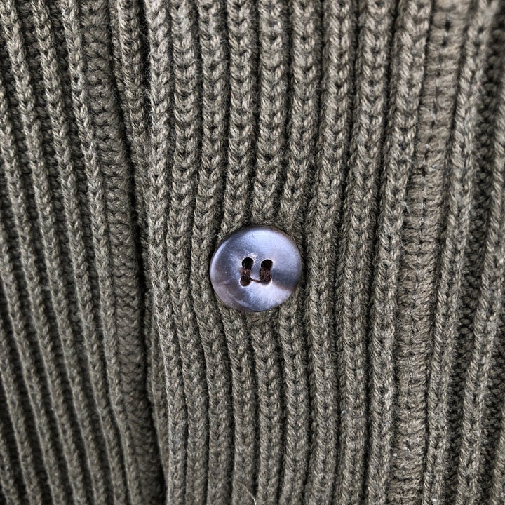 90'S GAP Vintage Ribbed Henley Cotton Knit Sweater, Men's Size L cotton Khaki type Vintage Second Hand