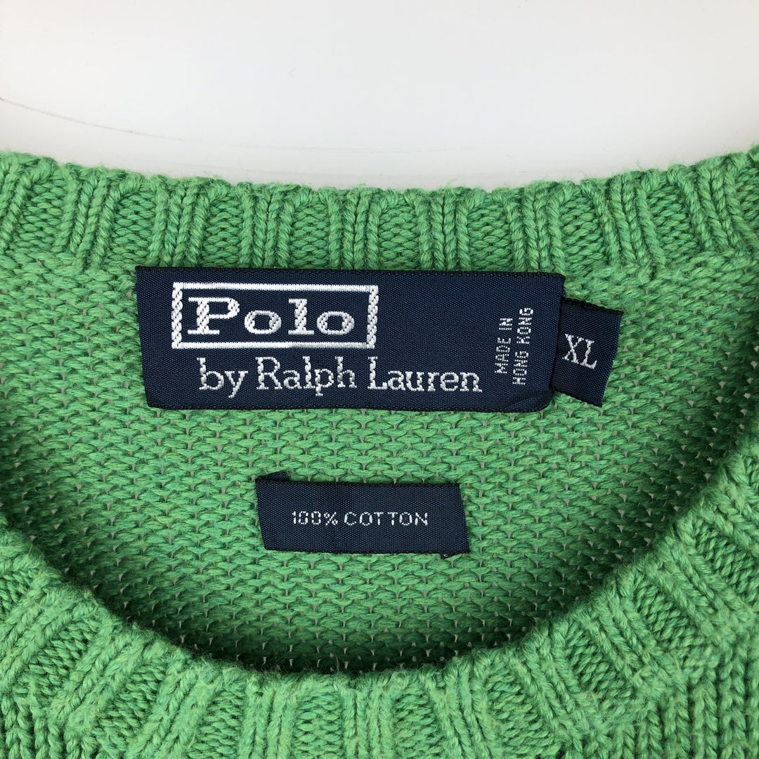 Ralph Lauren POLO by Ralph Lauren Cotton Knit Sweater Men's XL cotton green type Vintage Second Hand
