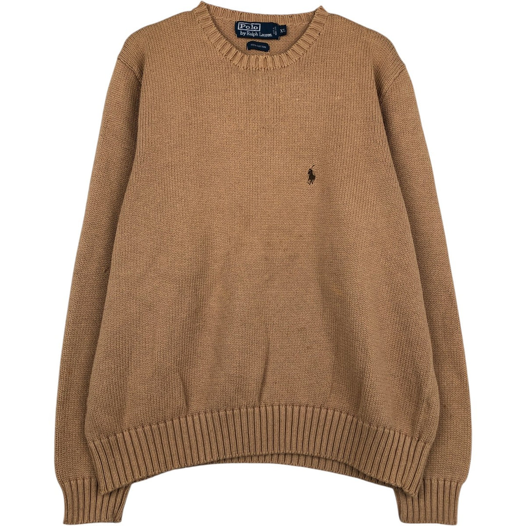 Ralph Lauren POLO by Ralph Lauren Cotton Knit Sweater Men's XL cotton brown type Vintage Second Hand