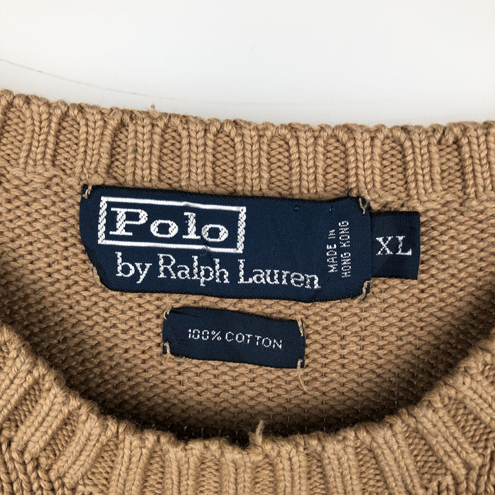 Ralph Lauren POLO by Ralph Lauren Cotton Knit Sweater Men's XL cotton brown type Vintage Second Hand