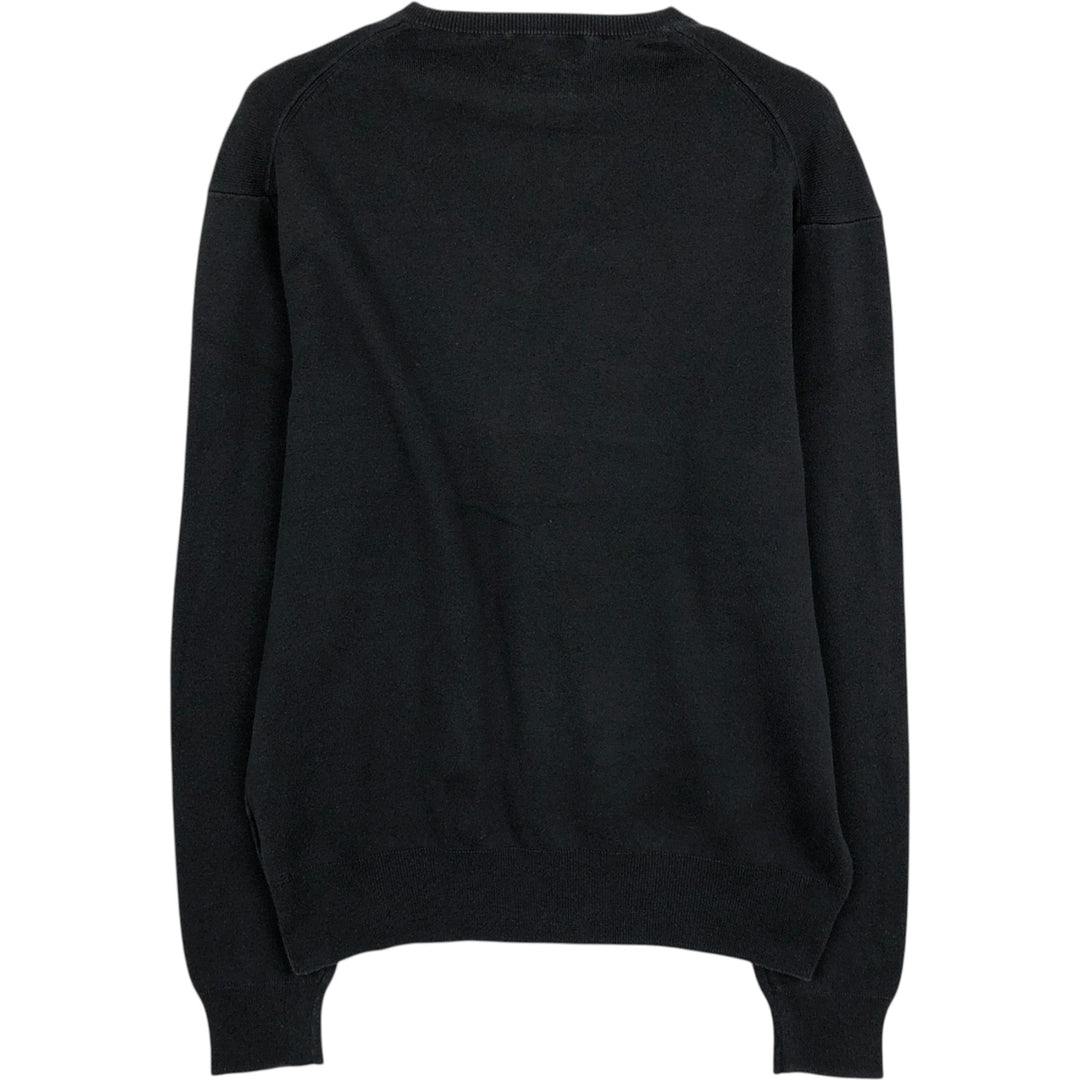 Ralph Lauren POLO RALPH LAUREN V-neck cotton knit sweater, men's size M cotton Charcoal Vintage Second Hand