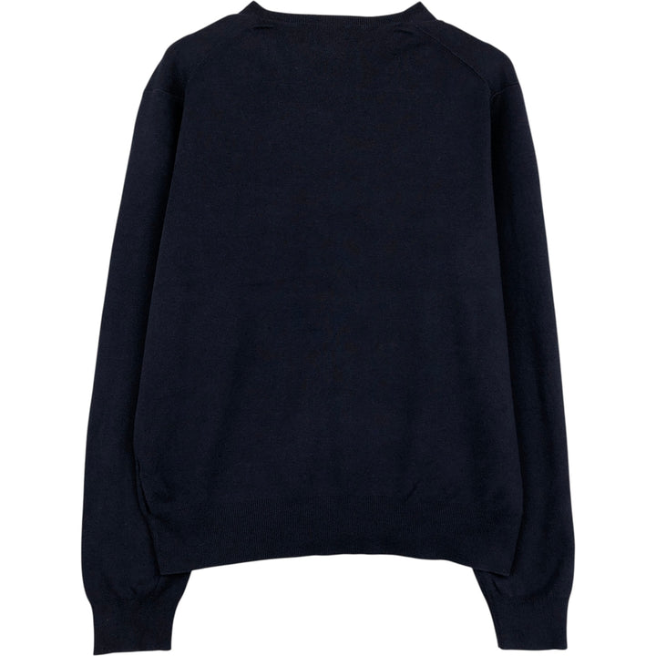 Ralph Lauren POLO by Ralph Lauren V-neck Pima cotton knit sweater, men's size L Pima Cotton navy blue type Vintage Second Hand