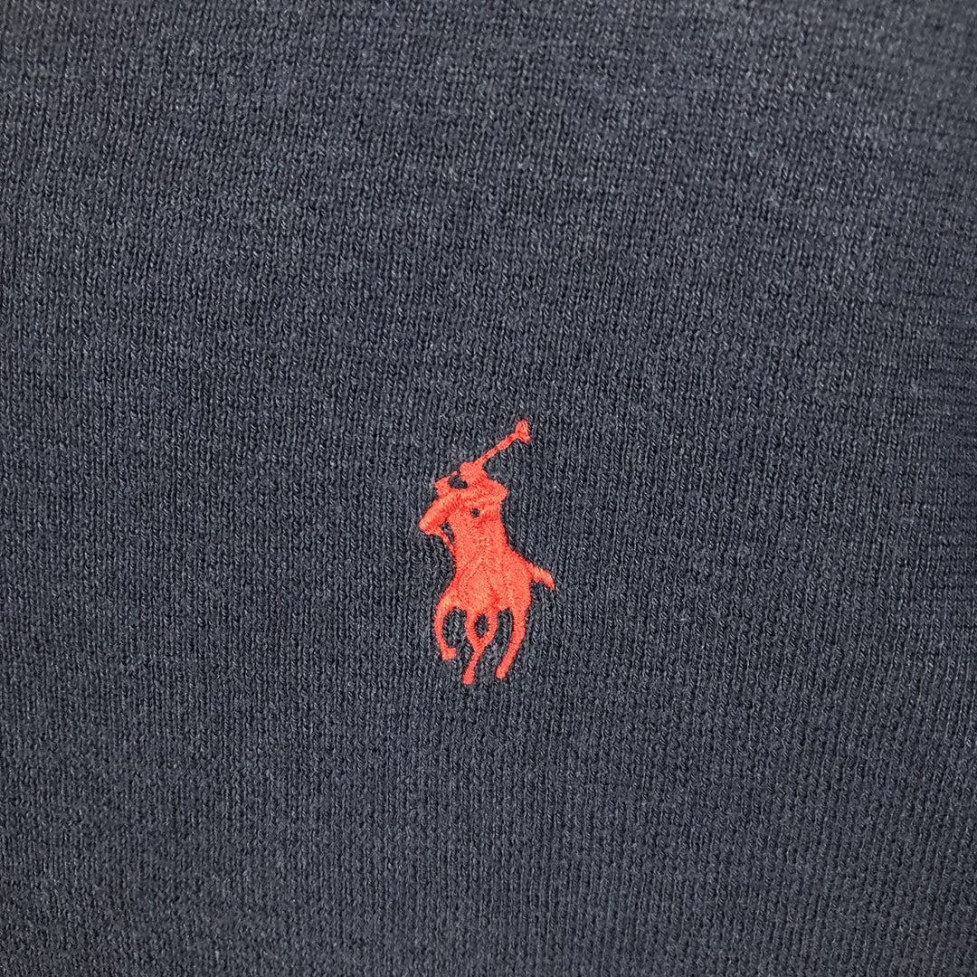 Ralph Lauren POLO by Ralph Lauren V-neck Pima cotton knit sweater, men's size L Pima Cotton navy blue type Vintage Second Hand