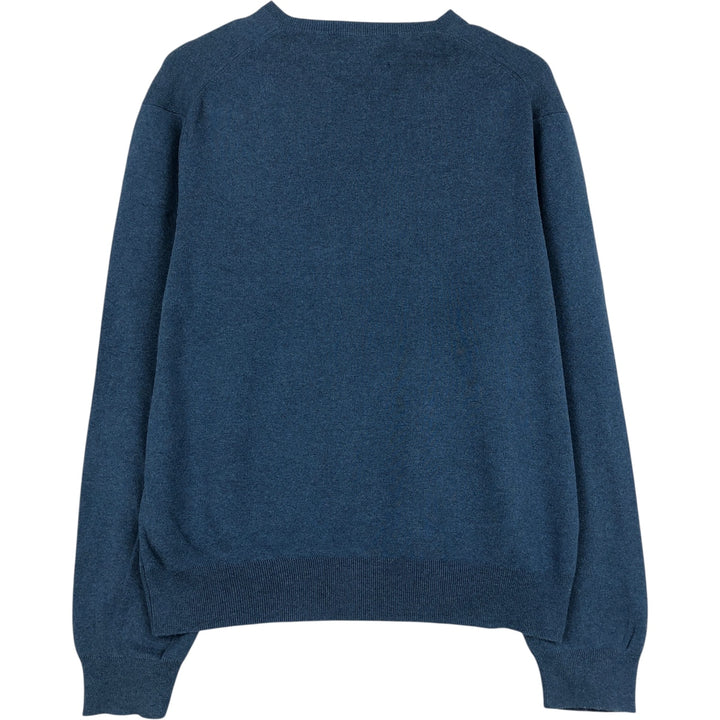 Ralph Lauren POLO by Ralph Lauren V-neck Pima cotton knit sweater, men's size L Pima Cotton Blue type light blue Vintage Second Hand