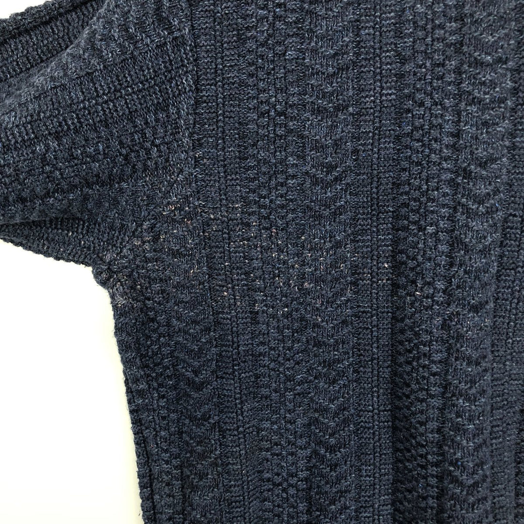 Vintage 90'S Bill Blass herringbone cotton knit sweater, made in the USA, men's size XL cotton navy blue type Vintage Second Hand