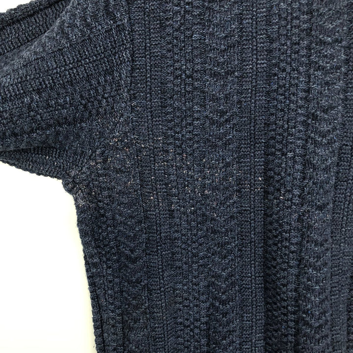 Vintage 90'S Bill Blass herringbone cotton knit sweater, made in the USA, men's size XL cotton navy blue type Vintage Second Hand