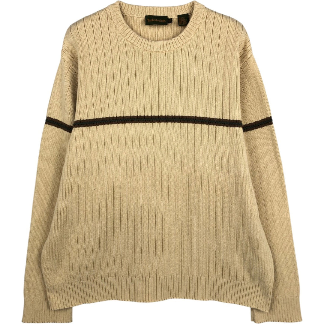 00'S Timberland ribbed cotton knit sweater, men's size XL cotton Beige type Vintage Second Hand