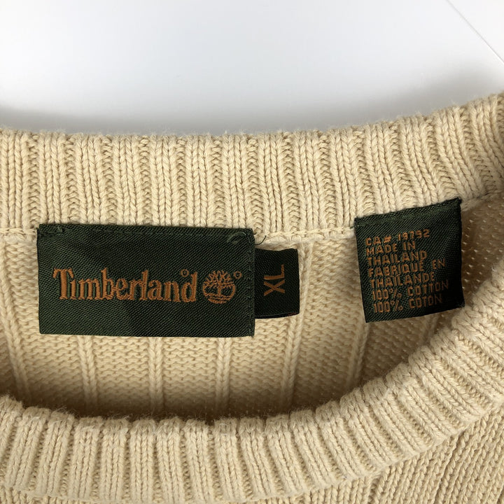 00'S Timberland ribbed cotton knit sweater, men's size XL cotton Beige type Vintage Second Hand