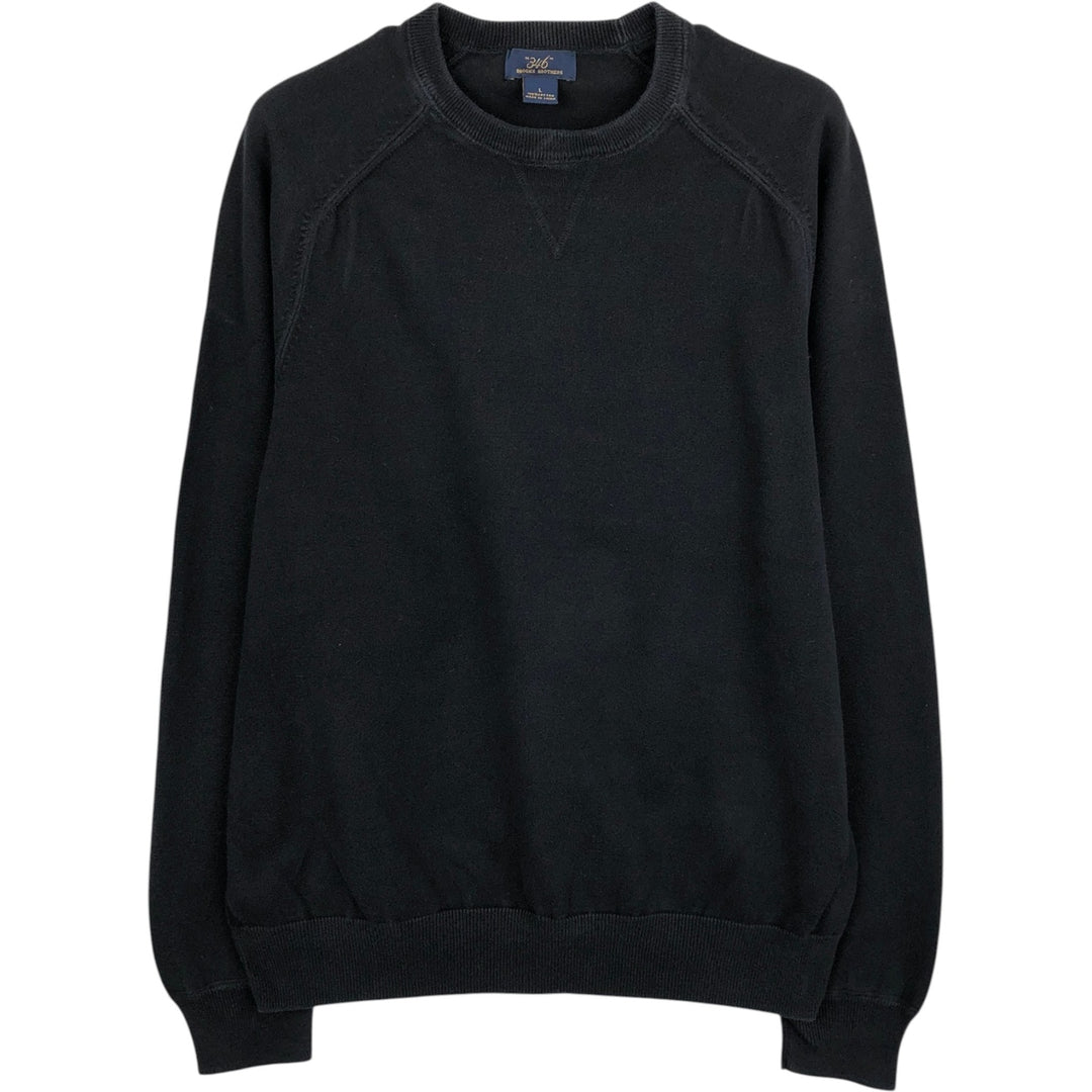 Brooks Brothers 346 Cotton Knit Sweater, Made in China, Men's Size L cotton black type Vintage Second Hand