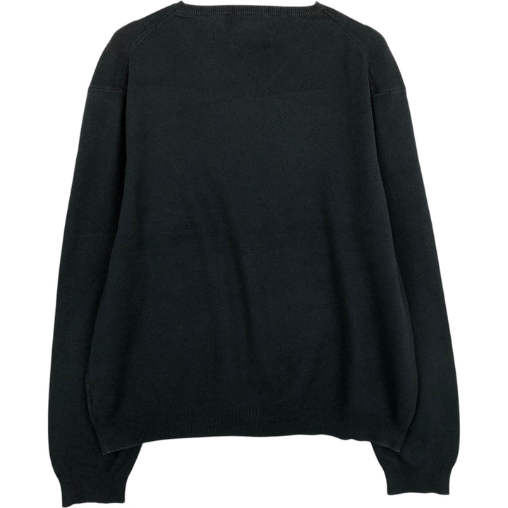 Ralph Lauren POLO by Ralph Lauren V-neck Pima cotton knit sweater, men's size XL Pima Cotton Charcoal Vintage Second Hand