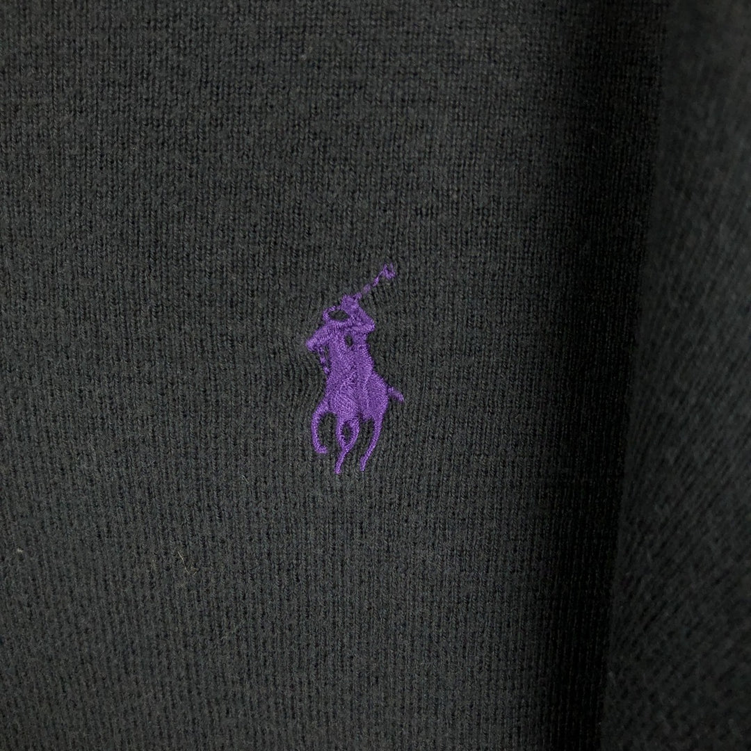 Ralph Lauren POLO by Ralph Lauren V-neck Pima cotton knit sweater, men's size XL Pima Cotton Charcoal Vintage Second Hand