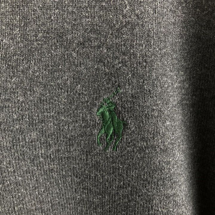 Ralph Lauren POLO RALPH LAUREN V-neck Pima cotton knit sweater, men's size XL Pima Cotton gray type Vintage Second Hand