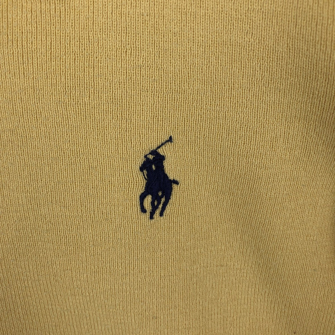 Ralph Lauren POLO by Ralph Lauren V-neck Pima cotton knit sweater, men's size L Pima Cotton yellow type Vintage Second Hand