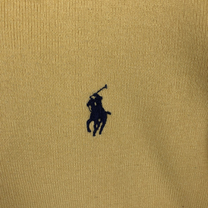 Ralph Lauren POLO by Ralph Lauren V-neck Pima cotton knit sweater, men's size L Pima Cotton yellow type Vintage Second Hand