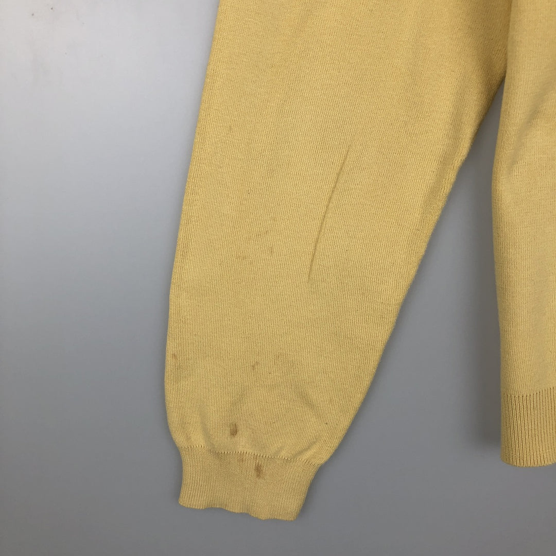 Ralph Lauren POLO by Ralph Lauren V-neck Pima cotton knit sweater, men's size L Pima Cotton yellow type Vintage Second Hand