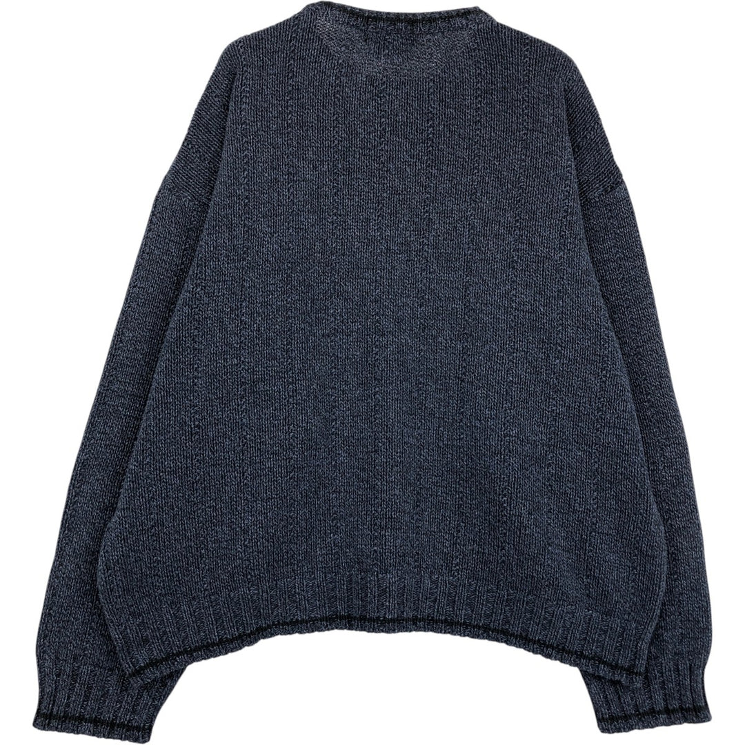 Eddie Bauer Cotton Knit Sweater, Men's XL cotton navy blue type Vintage Second Hand