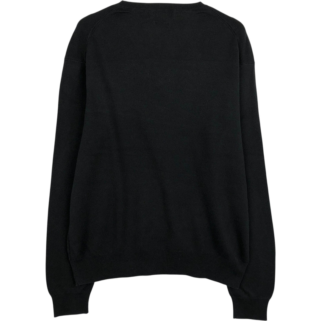 Ralph Lauren POLO RALPH LAUREN V-neck cotton knit sweater, men's size L cotton black type Vintage Second Hand