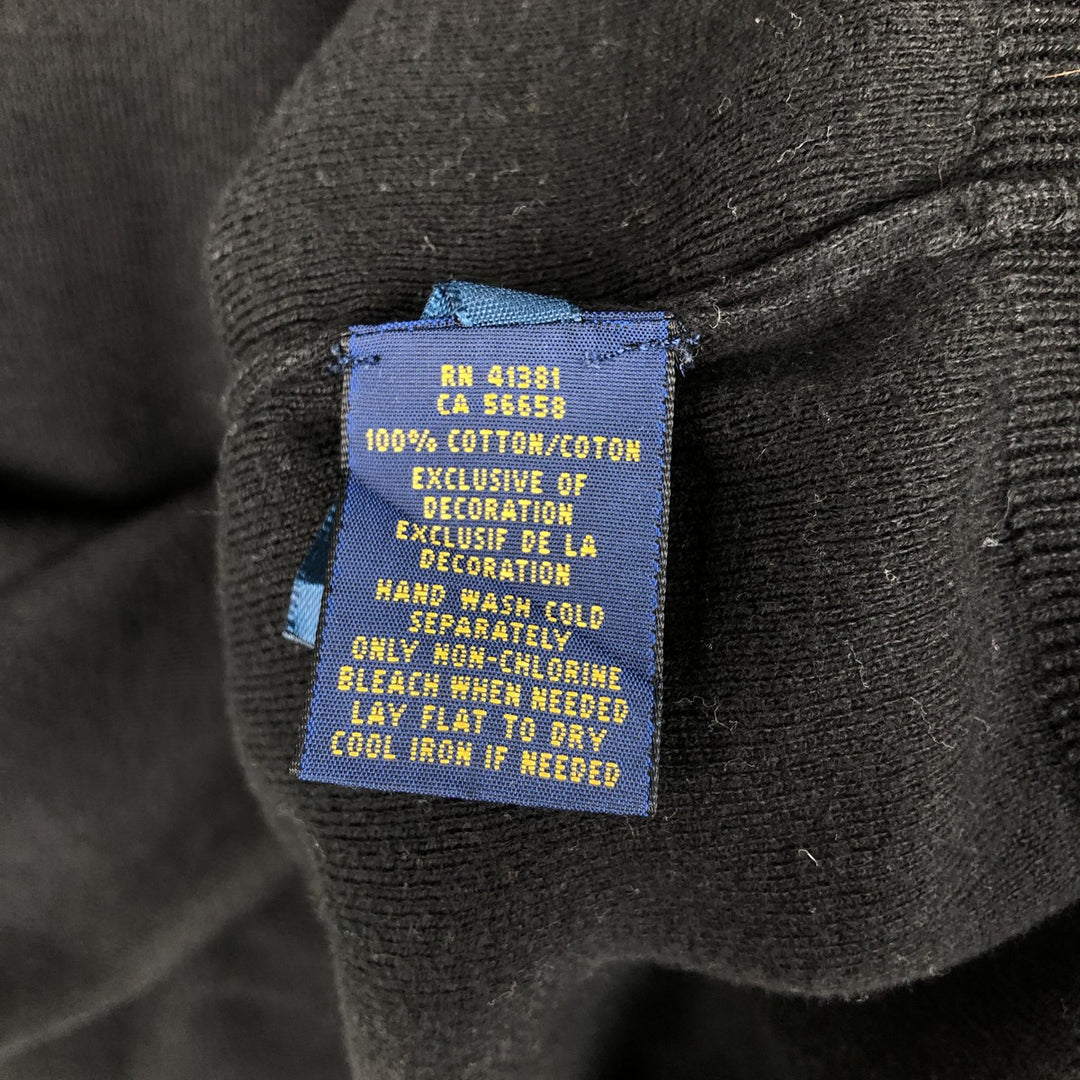 Ralph Lauren POLO RALPH LAUREN V-neck cotton knit sweater, men's size L cotton black type Vintage Second Hand