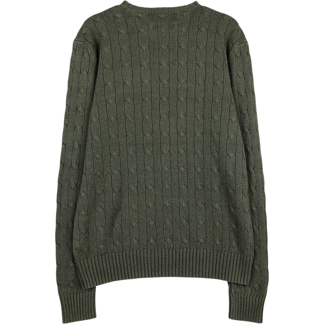 Ralph Lauren POLO by Ralph Lauren cable knit silk knit sweater, men's size M. silk green type Vintage Second Hand
