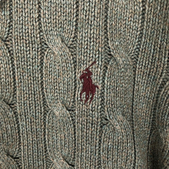 Ralph Lauren POLO by Ralph Lauren cable knit silk knit sweater, men's size M. silk green type Vintage Second Hand