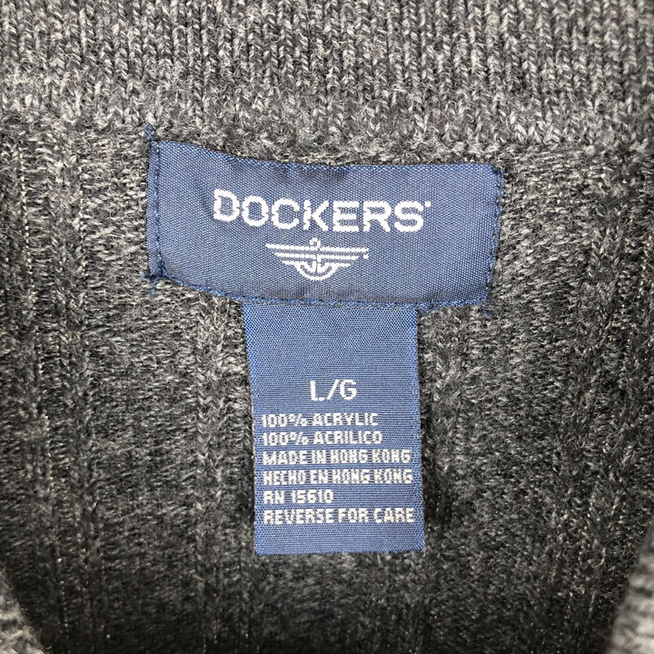 Dockers polo knit sweater, men's size L acrylic black type Vintage Second Hand