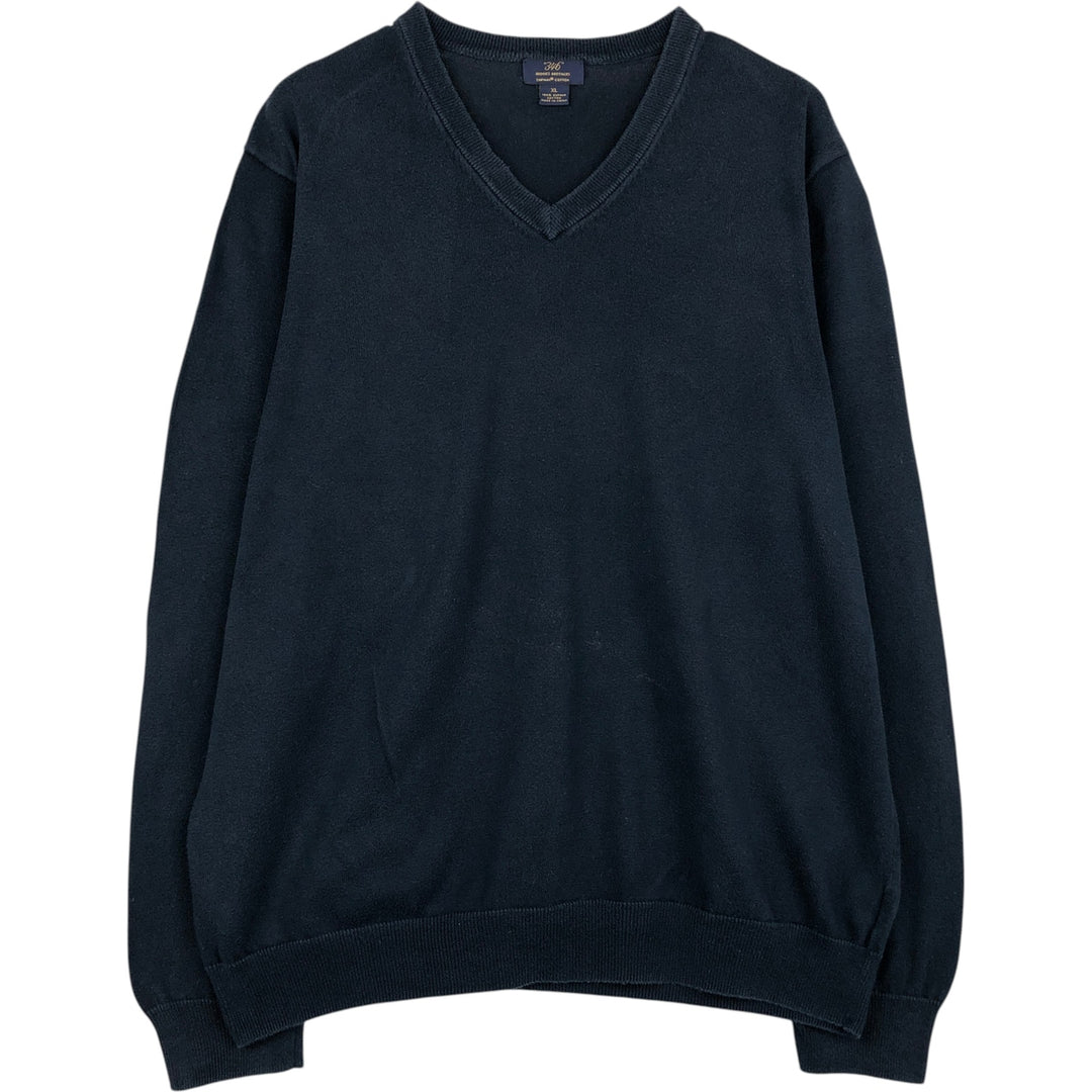 Brooks Brothers 346 V-Neck Supima Cotton Knit Sweater, Men's Size XL Supima Cotton navy blue type Vintage Second Hand