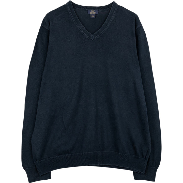 Brooks Brothers 346 V-Neck Supima Cotton Knit Sweater, Men's Size XL Supima Cotton navy blue type Vintage Second Hand