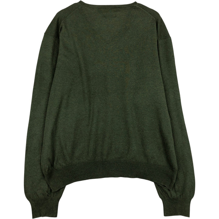 Ralph Lauren POLO by Ralph Lauren V-neck Pima cotton knit sweater, men's size XXL Pima Cotton green type Vintage Second Hand