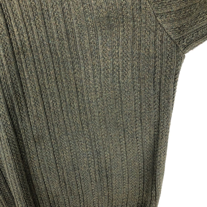 BILL BLASS Henley Neck Cotton Knit Half-Button Sweater, Made in USA, Men's XXL cotton Green type dark green Vintage Second Hand