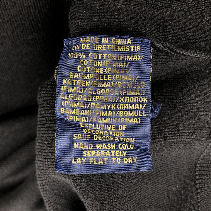 Ralph Lauren POLO RALPH LAUREN Slim Fit V-neck Cotton Knit Sweater, Men's Size M cotton black type Vintage Second Hand