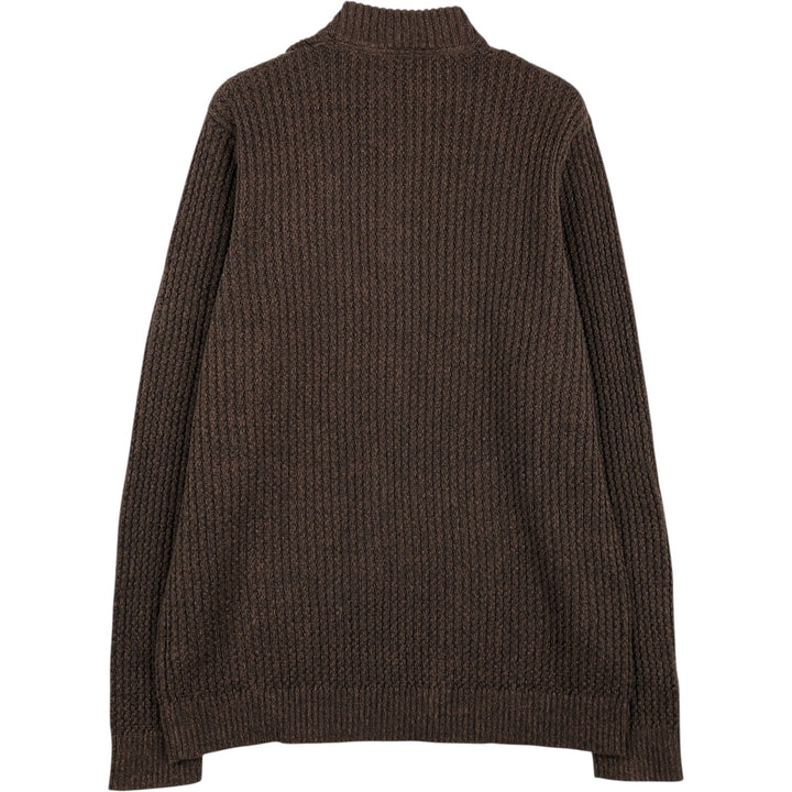 Eddie Bauer Ribbed Half-Button Cotton Knit Sweater, Men's Size L cotton brown type Vintage Second Hand