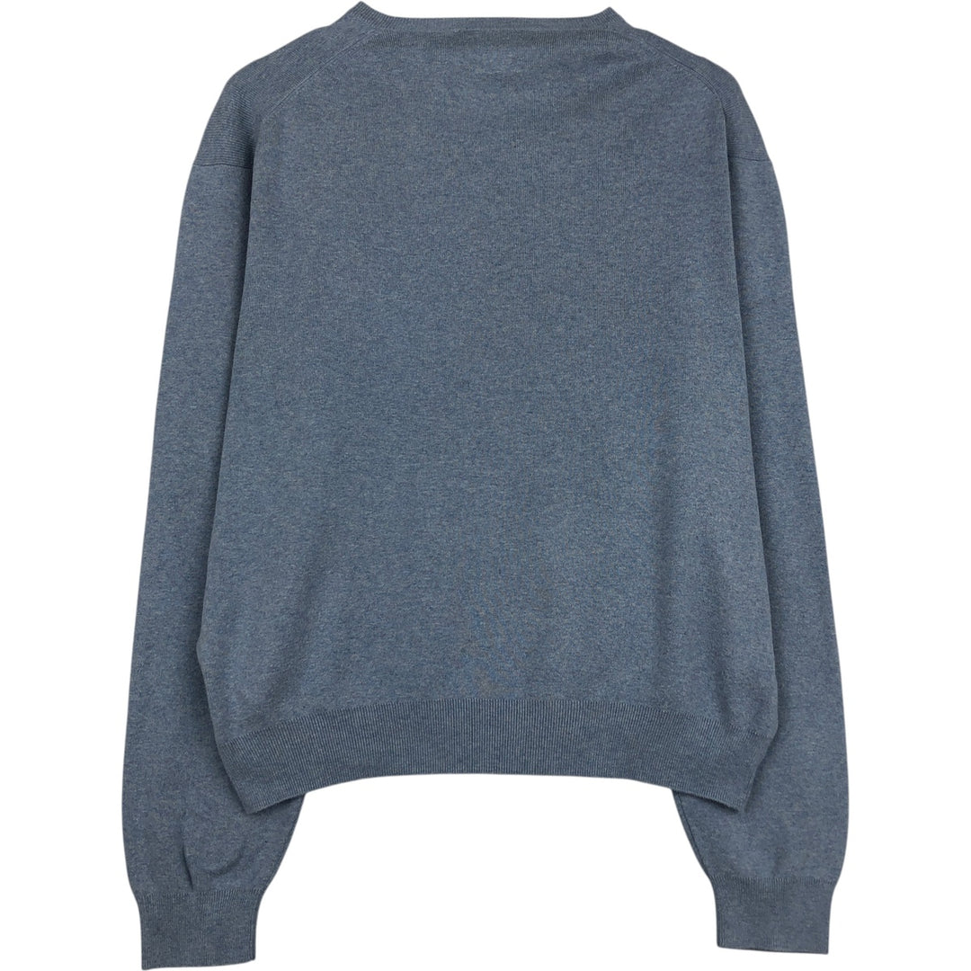 Ralph Lauren POLO by Ralph Lauren V-neck cotton knit sweater, men's XL size Pima Cotton Blue type light blue Vintage Second Hand