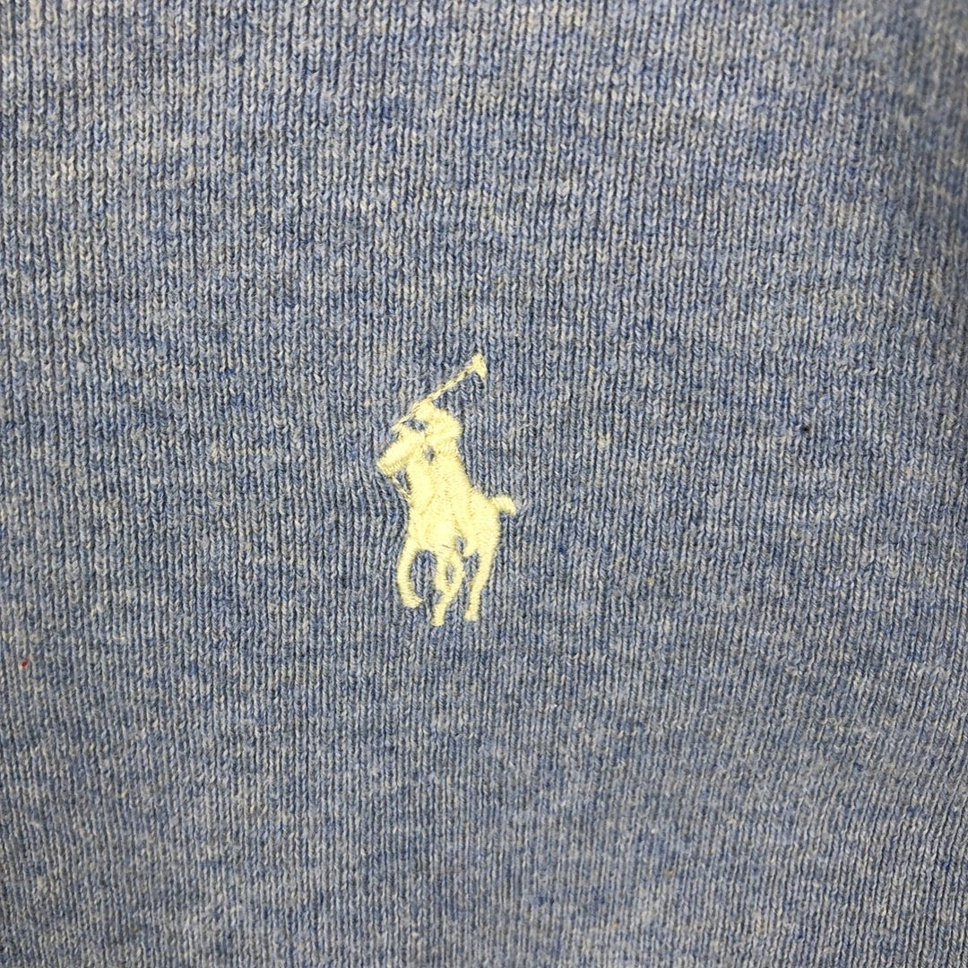 Ralph Lauren POLO by Ralph Lauren V-neck cotton knit sweater, men's XL size Pima Cotton Blue type light blue Vintage Second Hand