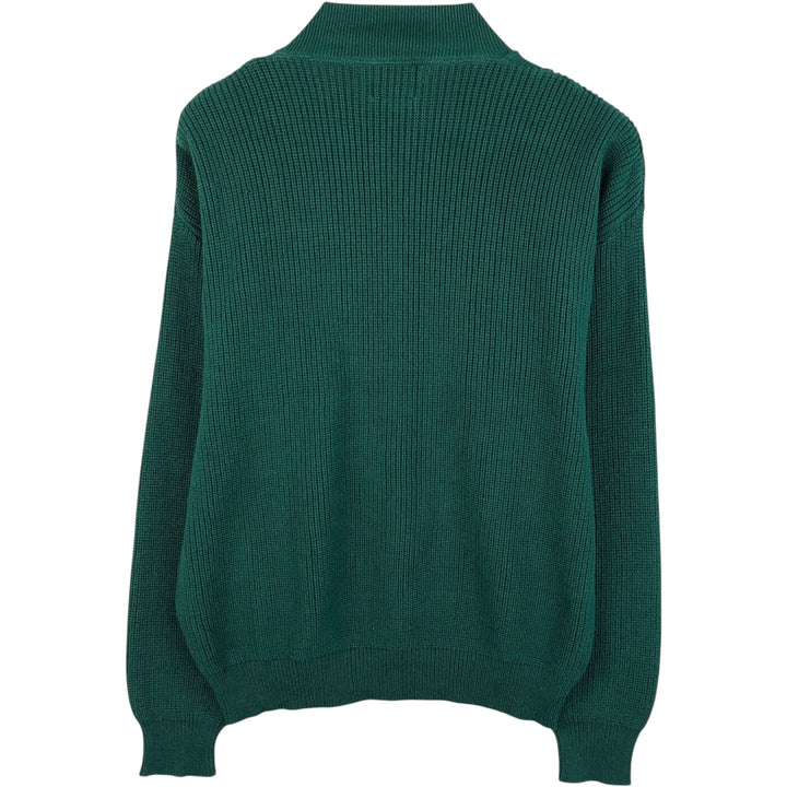 Vintage SEDGEFIELD Henley-neck cotton knit half-button sweater, made in the USA, size L, men's size L cotton green type Vintage Second Hand
