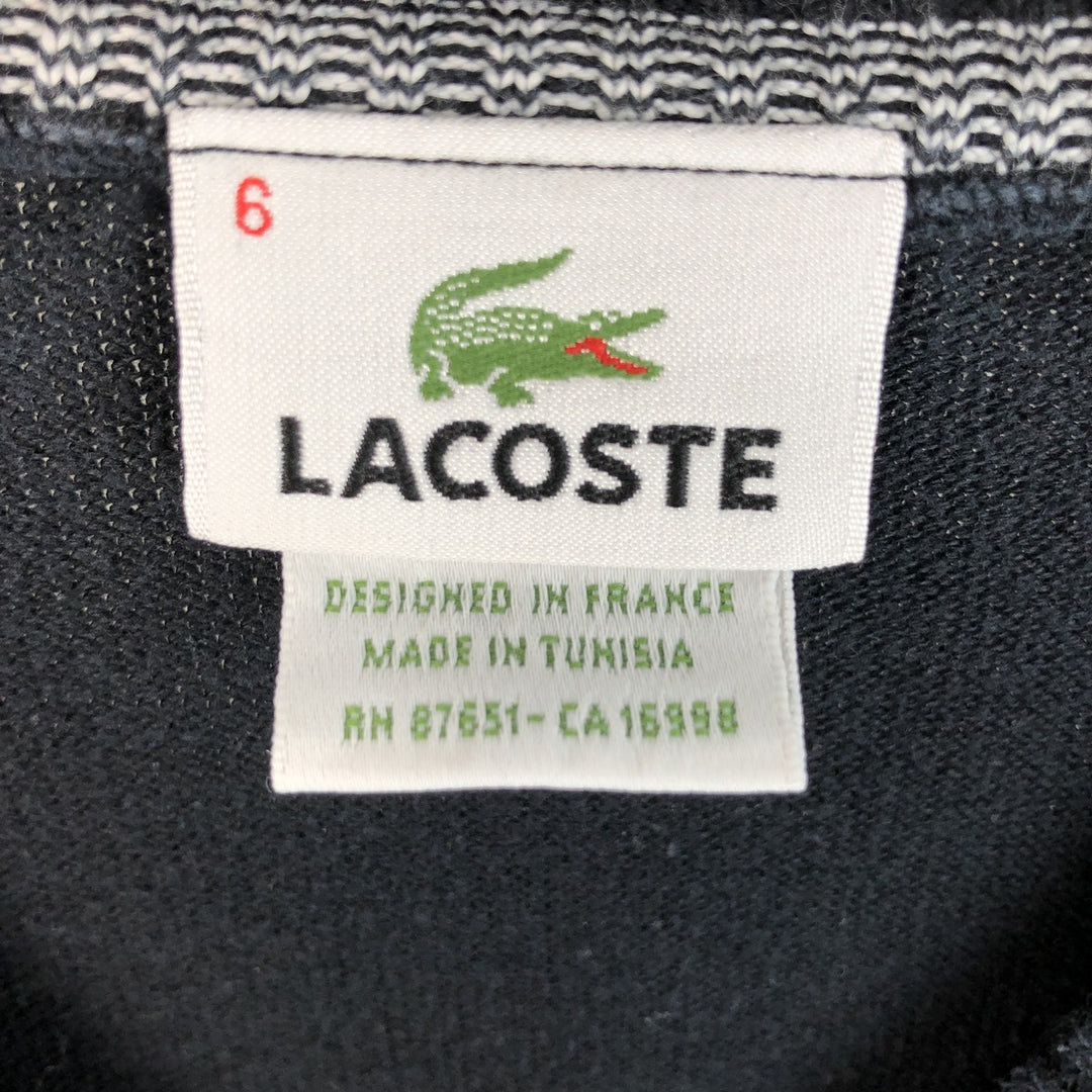 Lacoste V-neck cotton knit sweater, men's size XL cotton black type Vintage Second Hand