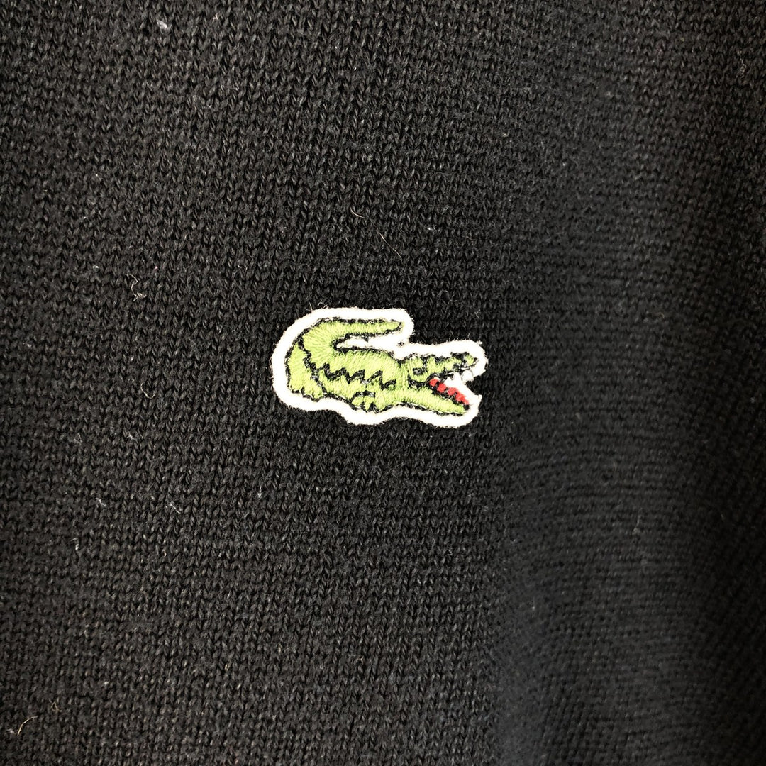Lacoste V-neck cotton knit sweater, men's size XL cotton black type Vintage Second Hand