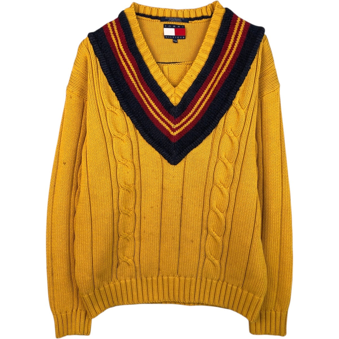 Tommy Hilfiger Cardigan, Men's XL cotton yellow type Vintage Second Hand