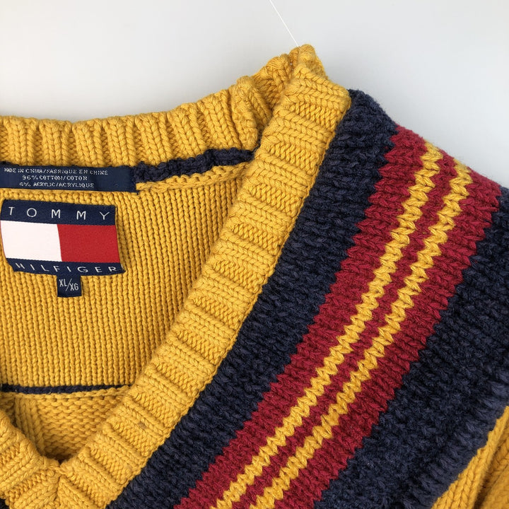 Tommy Hilfiger Cardigan, Men's XL cotton yellow type Vintage Second Hand