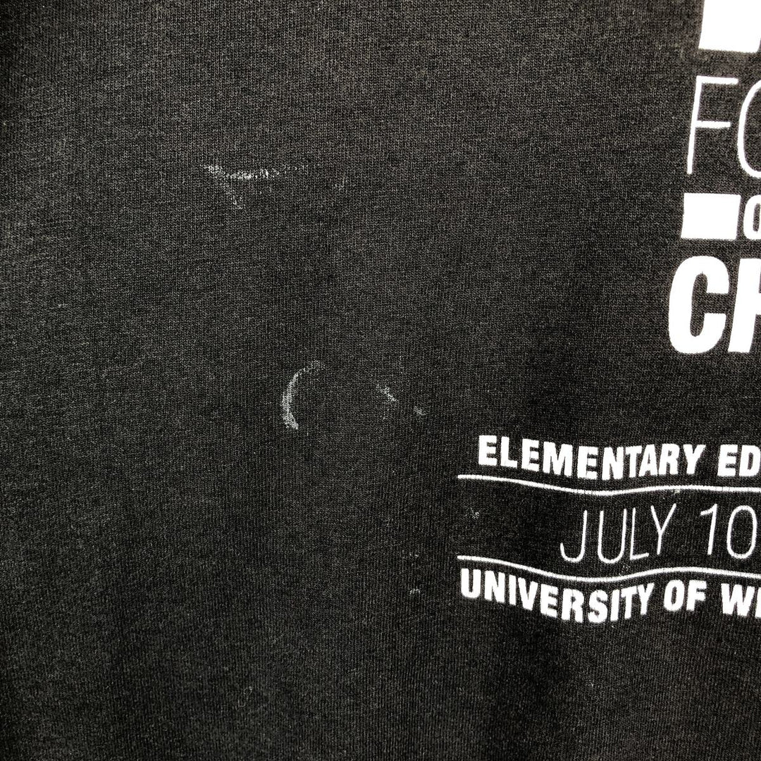 90s-00'S Fruit of the Loom College T-Shirt, Made in USA, Men's XL cotton black type Vintage Second Hand