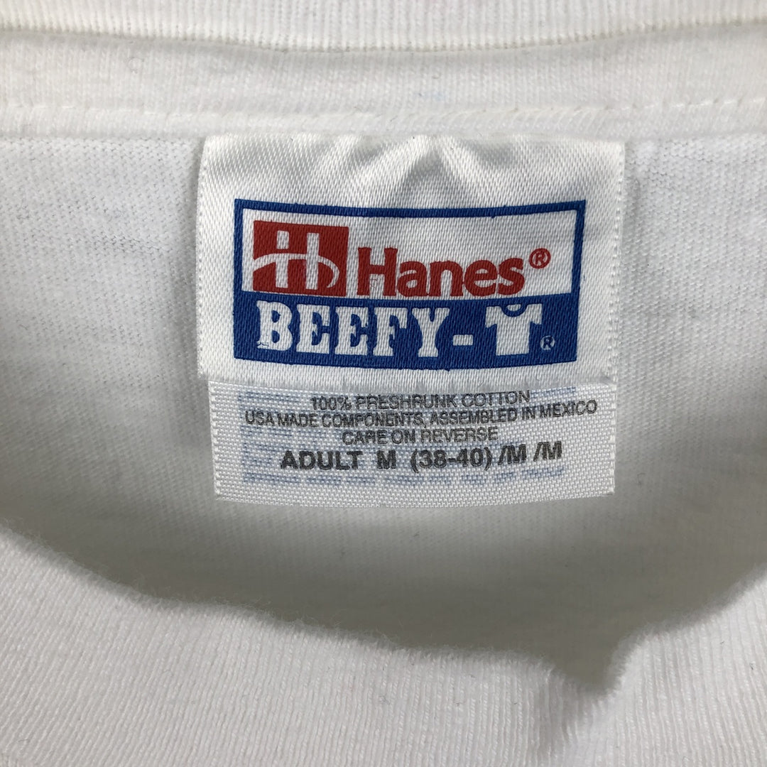 Vintage 1980'S Hanes Beefy-T Blue Tag Animal Print T-Shirt, Made in USA, Men's Size Medium cotton white type Vintage Second Hand