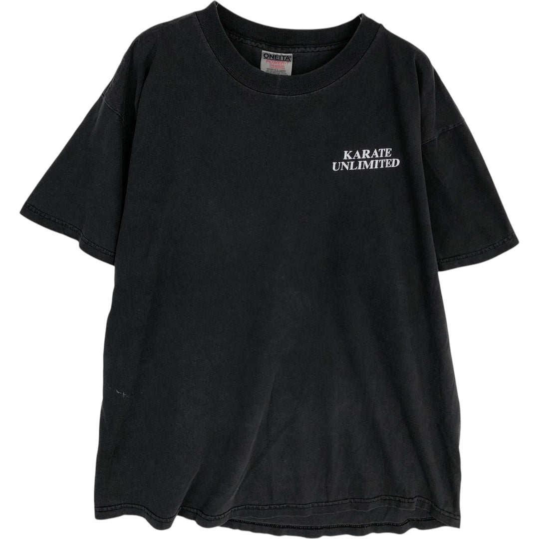 90'S ONEITA POWER-T Printed T-shirt, Men's XL, Vintage cotton black type Vintage Second Hand