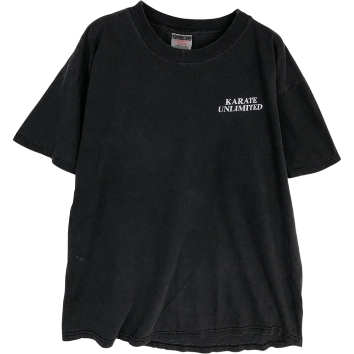 90'S ONEITA POWER-T Printed T-shirt, Men's XL, Vintage cotton black type Vintage Second Hand