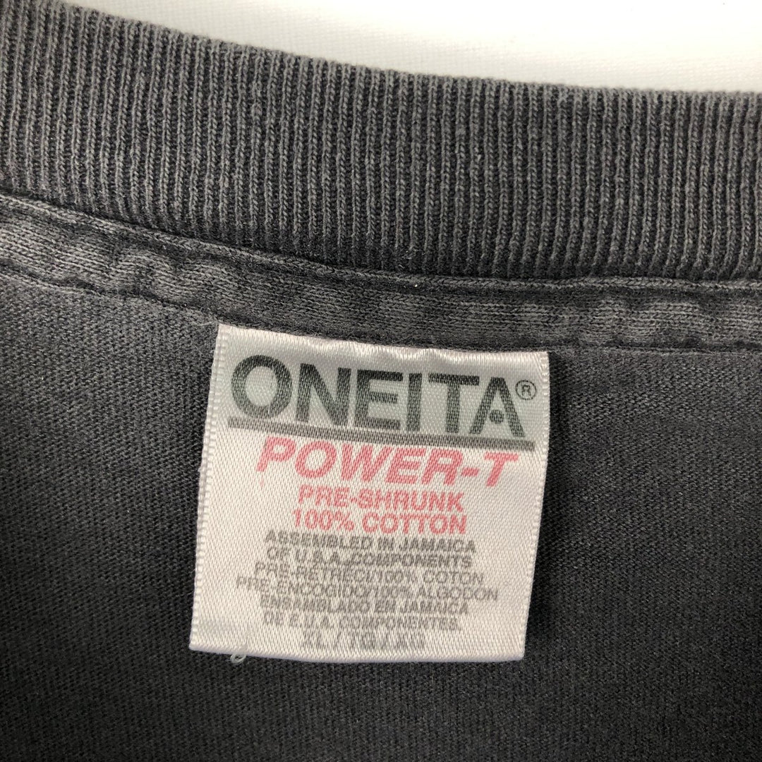 90'S ONEITA POWER-T Printed T-shirt, Men's XL, Vintage cotton black type Vintage Second Hand