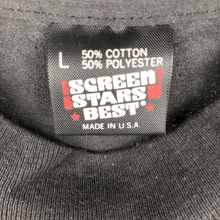 90'S SCREEN STARS Printed T-shirt Made in USA Men's L Vintage cotton black type Vintage Second Hand