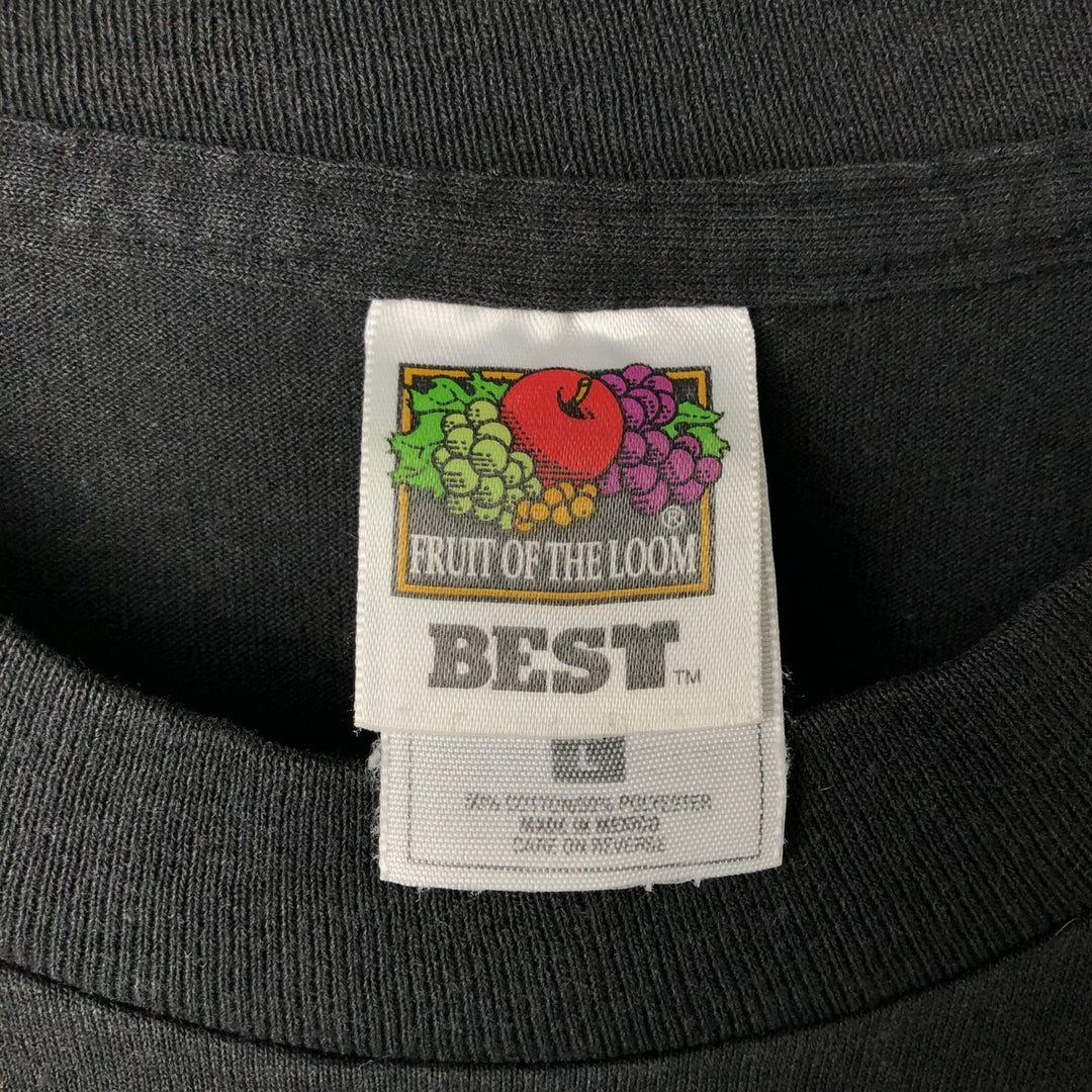 90s-00'S Vintage Fruit of the Loom Message Print T-Shirt, Men's Size L cotton black type Vintage Second Hand