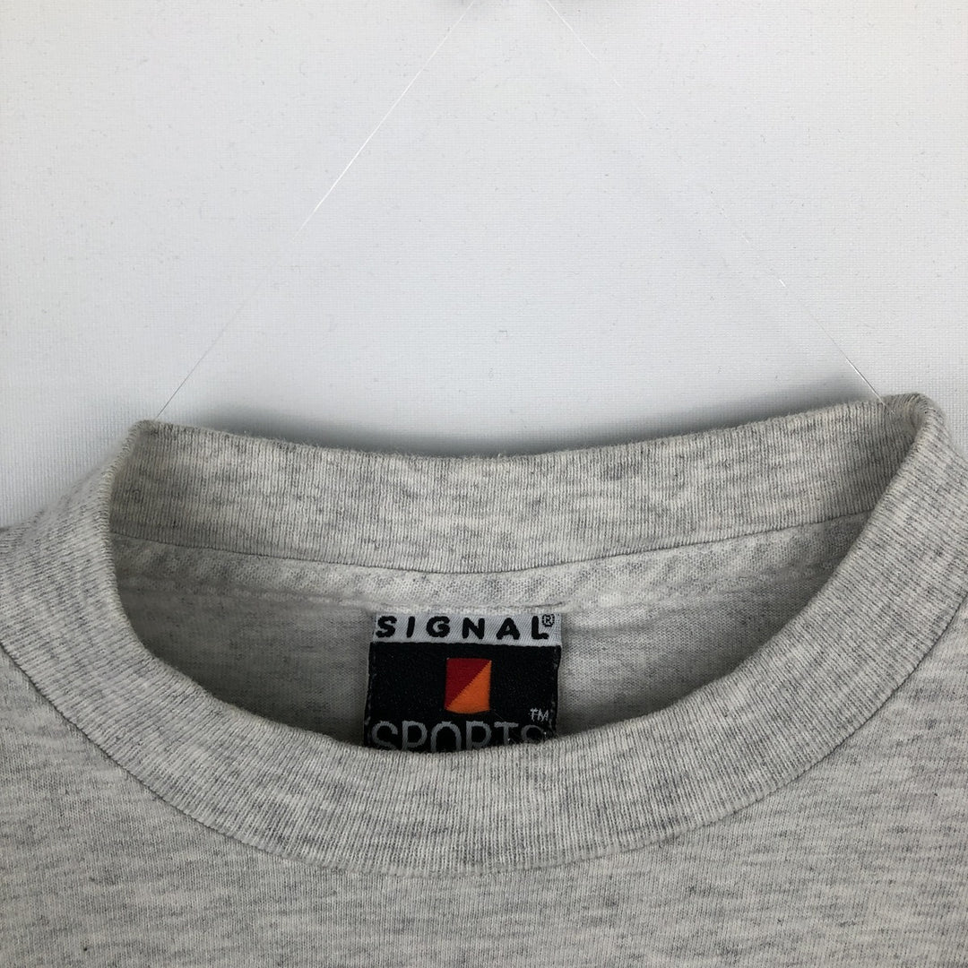 Vintage 90'S SIGNAL SPORTS message print T-shirt, men's size XL unclear white type Vintage Second Hand