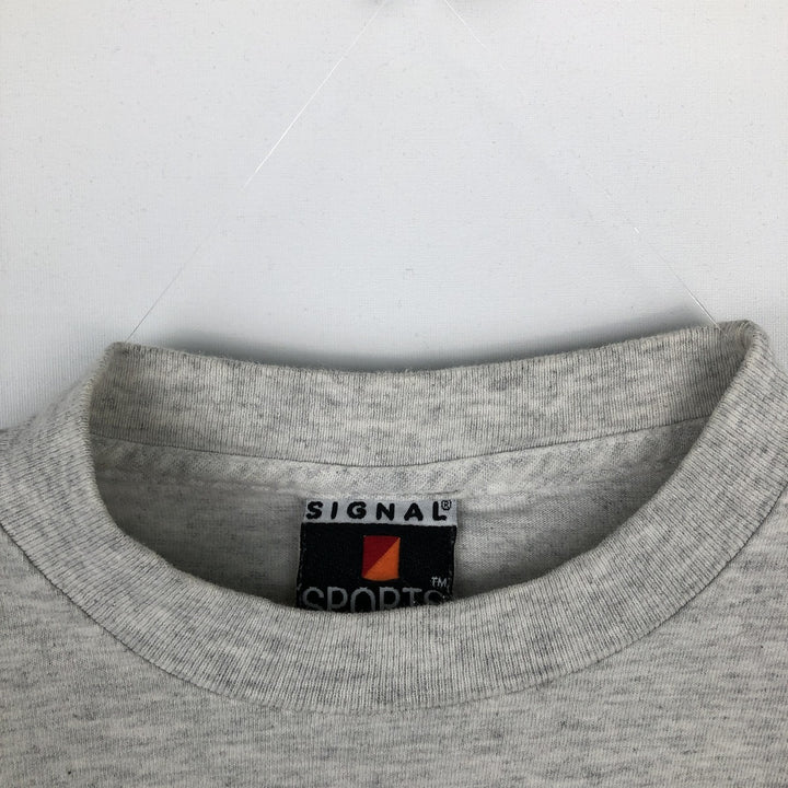 Vintage 90'S SIGNAL SPORTS message print T-shirt, men's size XL unclear white type Vintage Second Hand